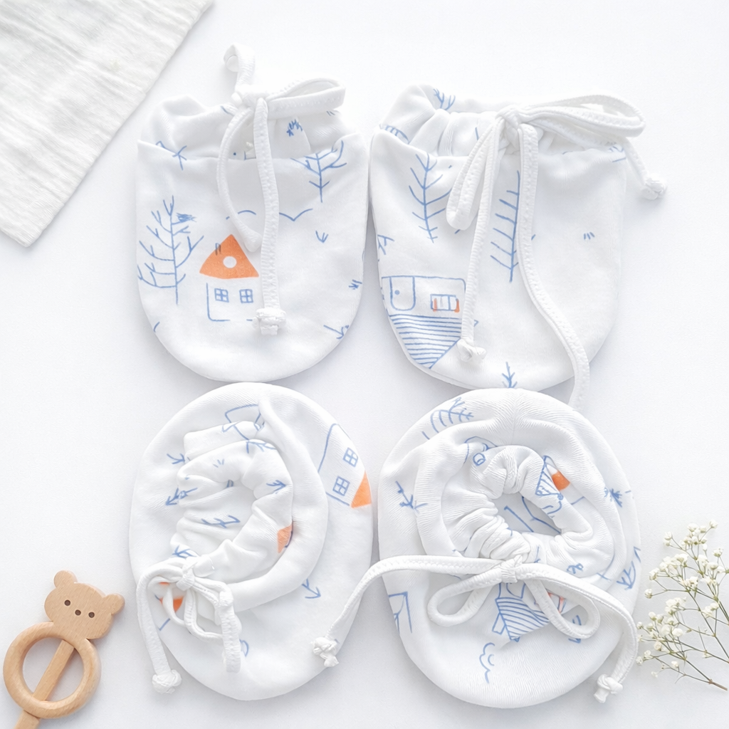 Newborn Baby Cotton Mittens Combo Pack 2 - Mamadada