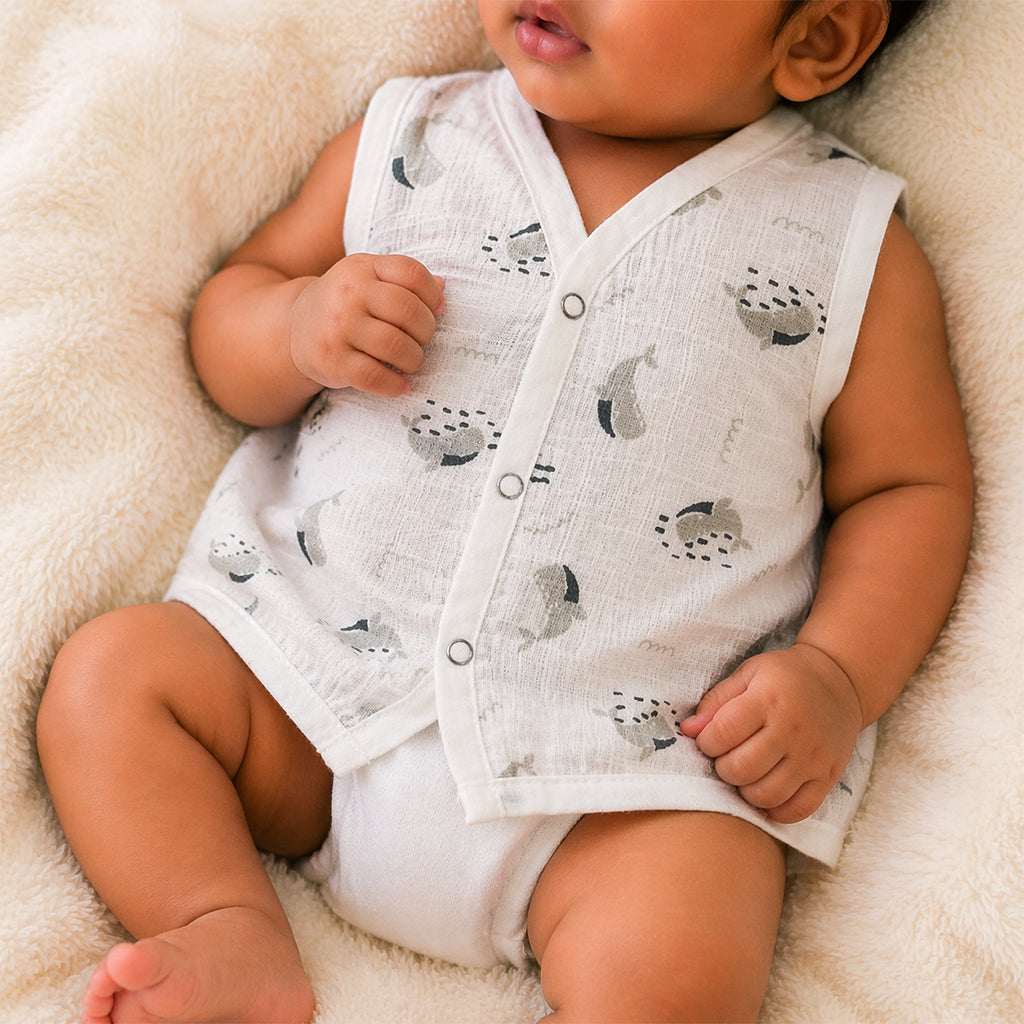 Muslin Jabla Button Type for Babies - Combo Packs - BEST SELLER - Mamadada