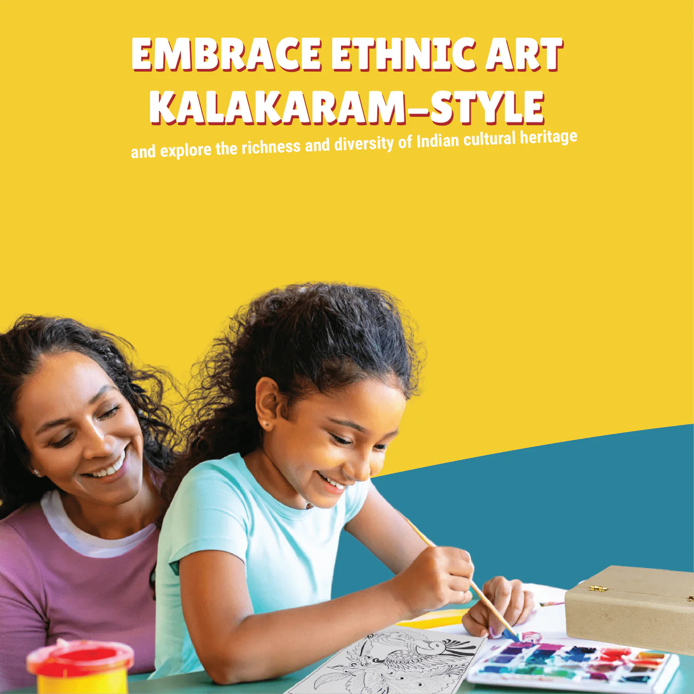 Kalakaram Make Your Own DIY Kerala Mural Jewellery Box Painting Kit