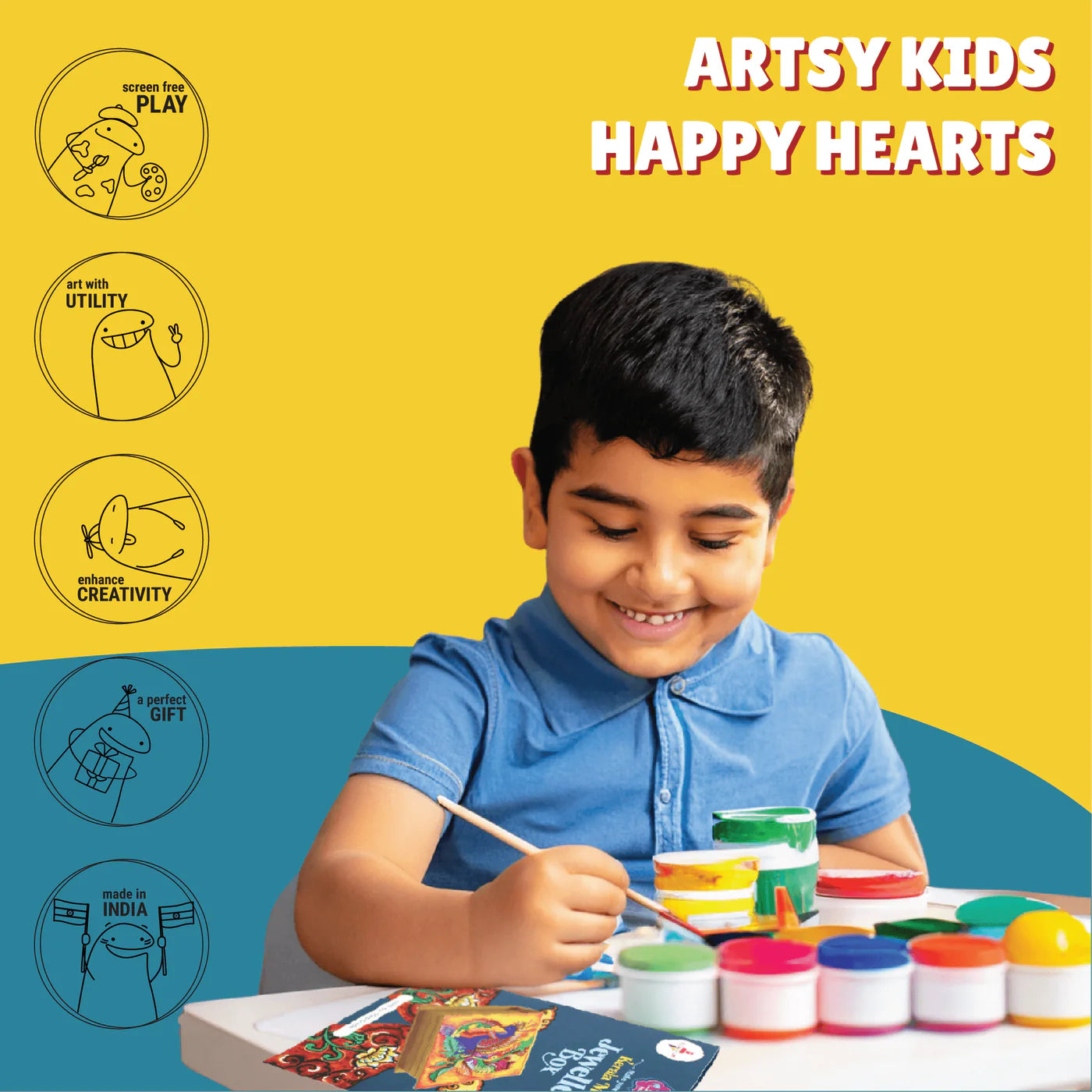 Kalakaram Make Your Own DIY Kerala Mural Jewellery Box Painting Kit