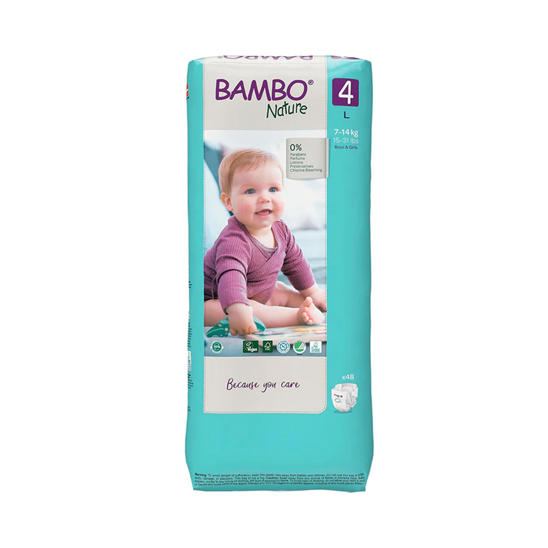 Bambo Nature Premium Baby Tape Diapers for Babies. Super Absorbent, Breathable, Extra Soft, Dermatologically Tested, Hypoallergenic Infant Nappies With Wetness Indicator