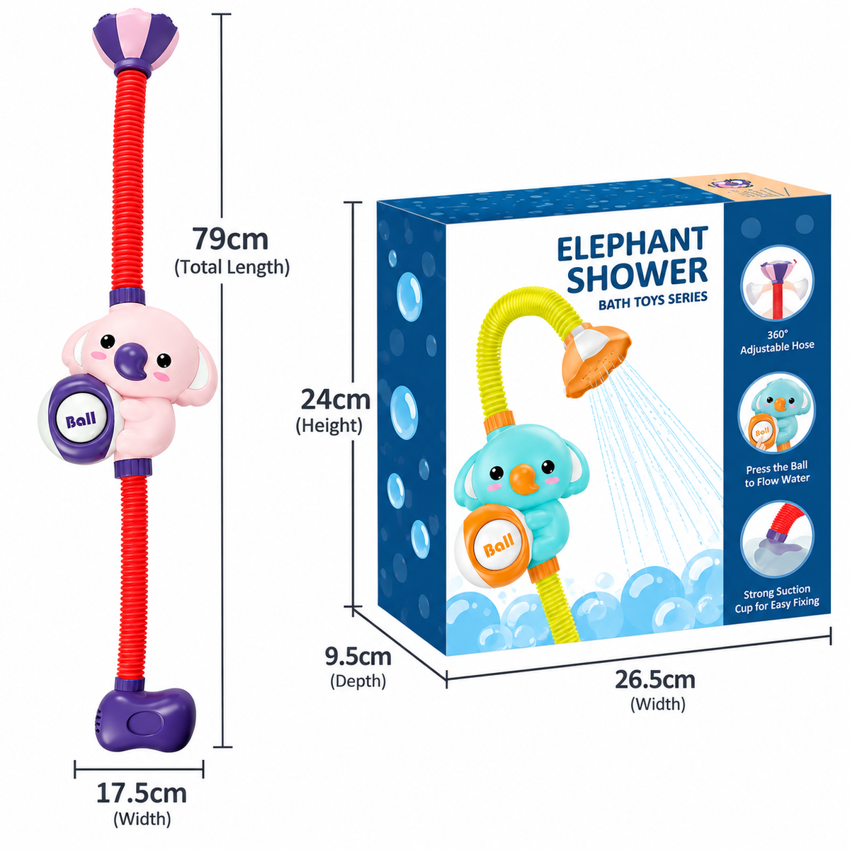 Baby Elephant Shower Bath Toy for Kids - Mamadada