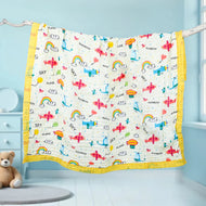 Happy Rainbow Muslin Baby Blanket