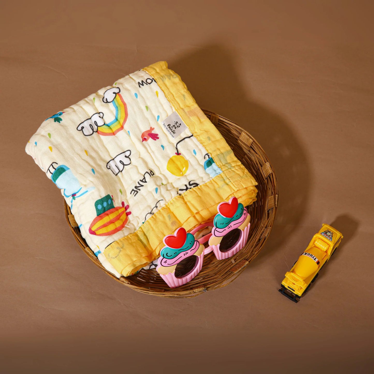 Happy Rainbow Muslin Baby Blanket