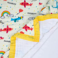 Happy Rainbow Muslin Baby Blanket
