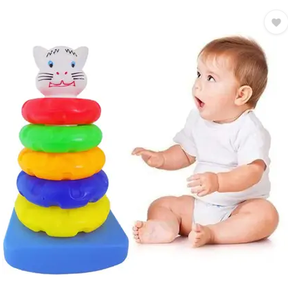 Red Ballons Smiley Face 5 Rings Stacking for kids