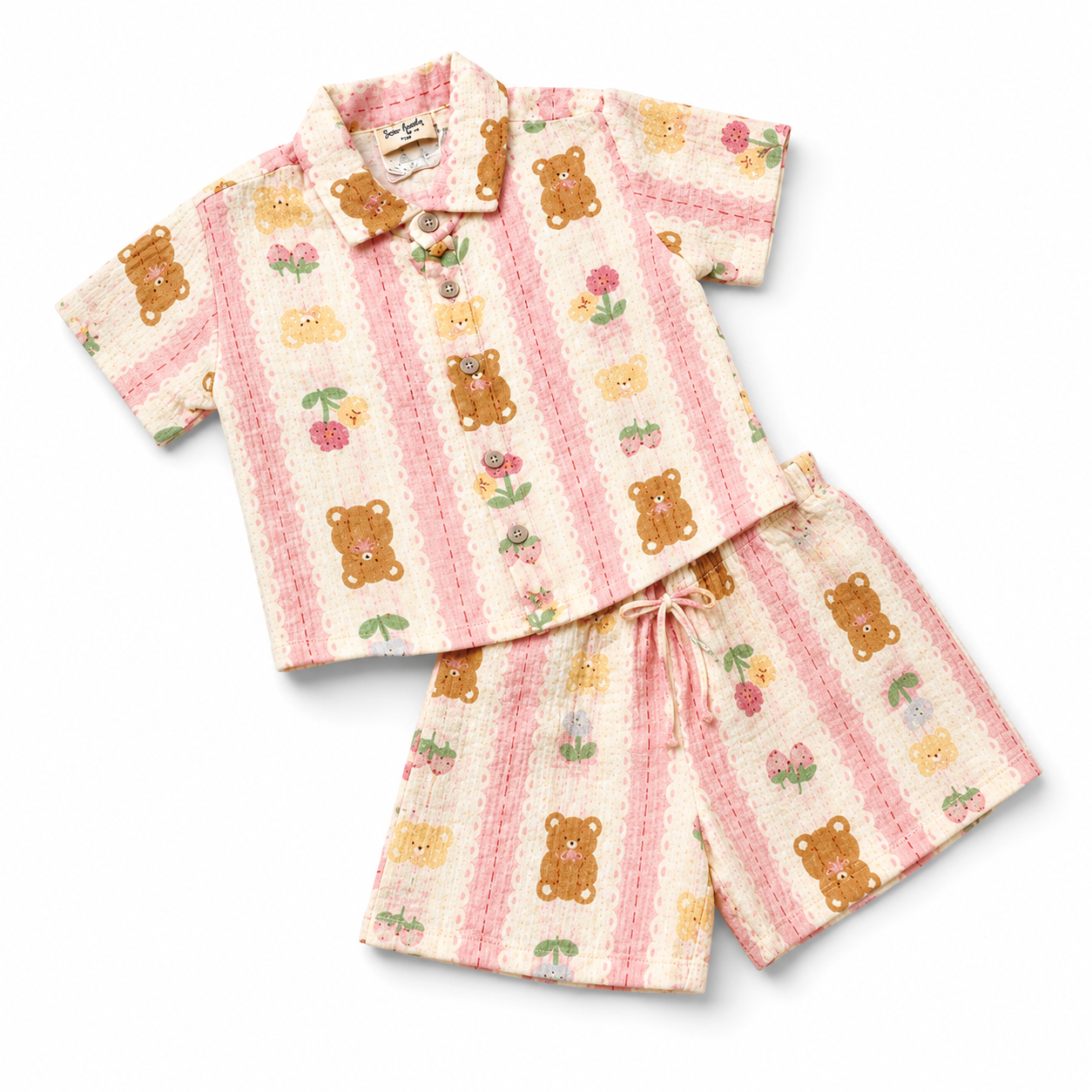 Teddy Bear Print Co-Ord Set for Babies (18-24 Months) | Soft & Breathable Unisex Wear