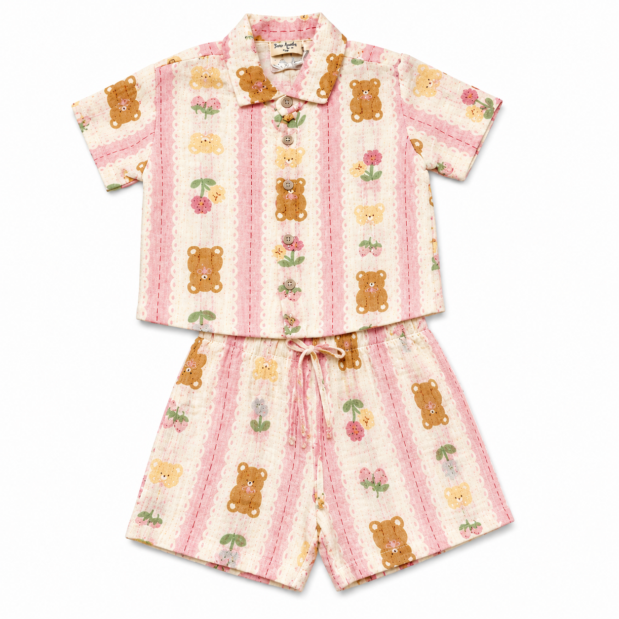 Teddy Bear Print Co-Ord Set for Babies (18-24 Months) | Soft & Breathable Unisex Wear