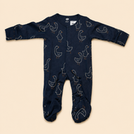 Navy Goose Print Cotton Sleepsuit for Newborn Babies (0-12 Months) | Soft Full Sleeve Romper