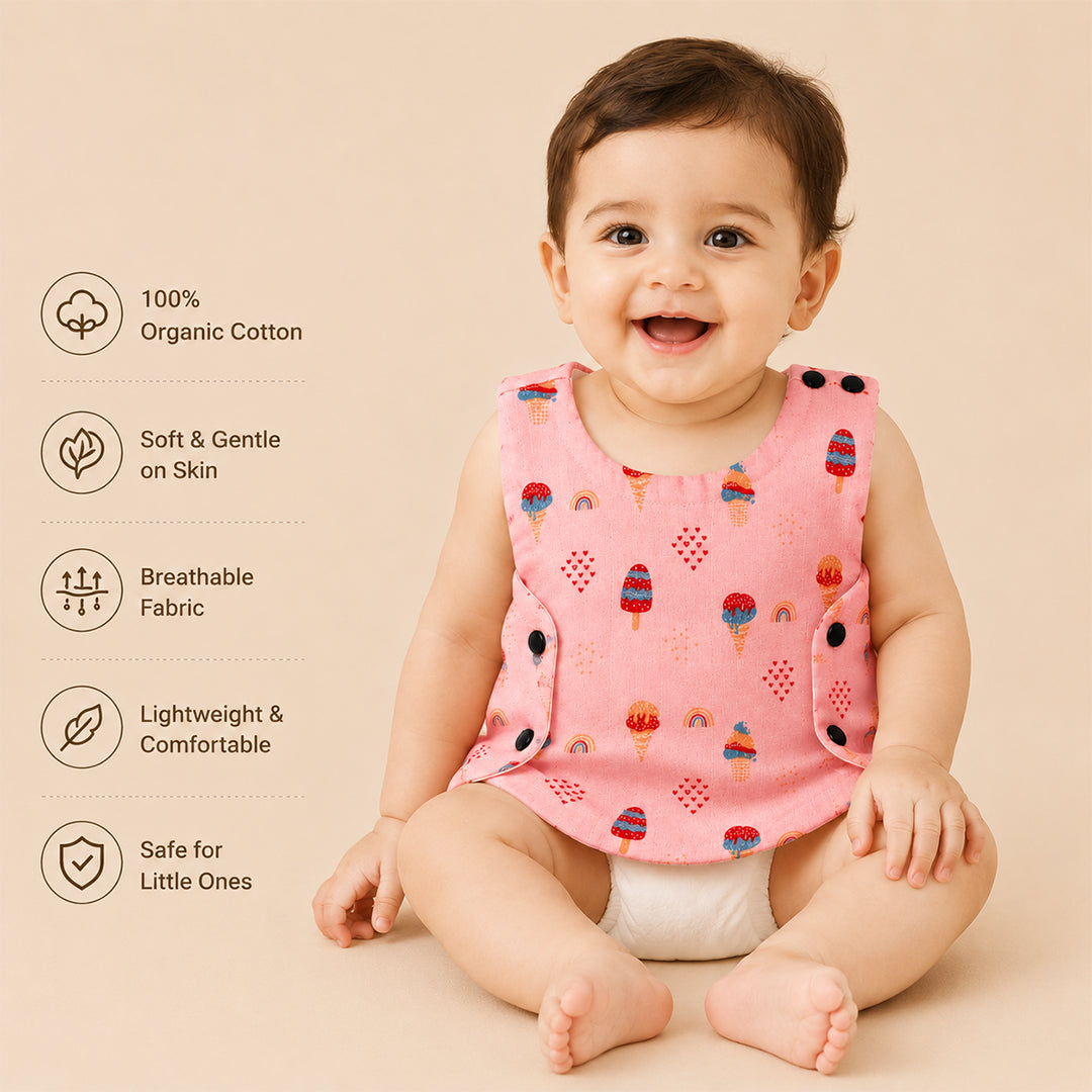 Muslin Organic Cotton Book Print Jabla for Newborn Babies (0-3 Months)  Soft & Breathable