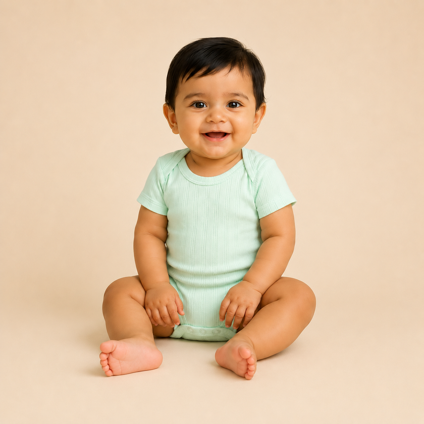 Ribbed Cotton Baby Bodysuit (0-12 Months) | Soft & Breathable Onesie