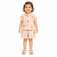 Teddy Bear Print Co-Ord Set for Babies (18-24 Months) | Soft & Breathable Unisex Wear