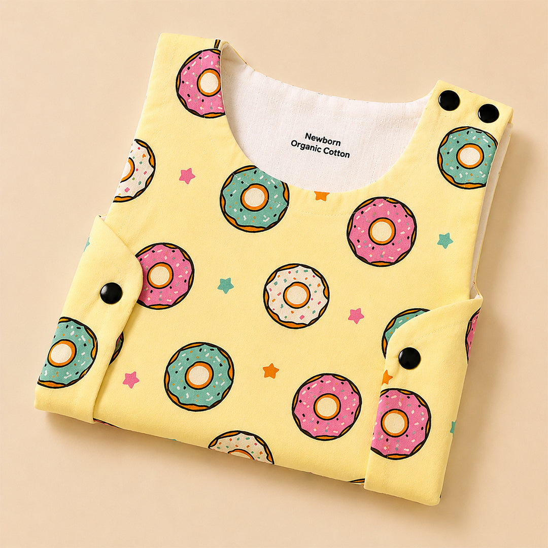 Muslin Organic Cotton Book Print Jabla for Newborn Babies (0-3 Months)  Soft & Breathable