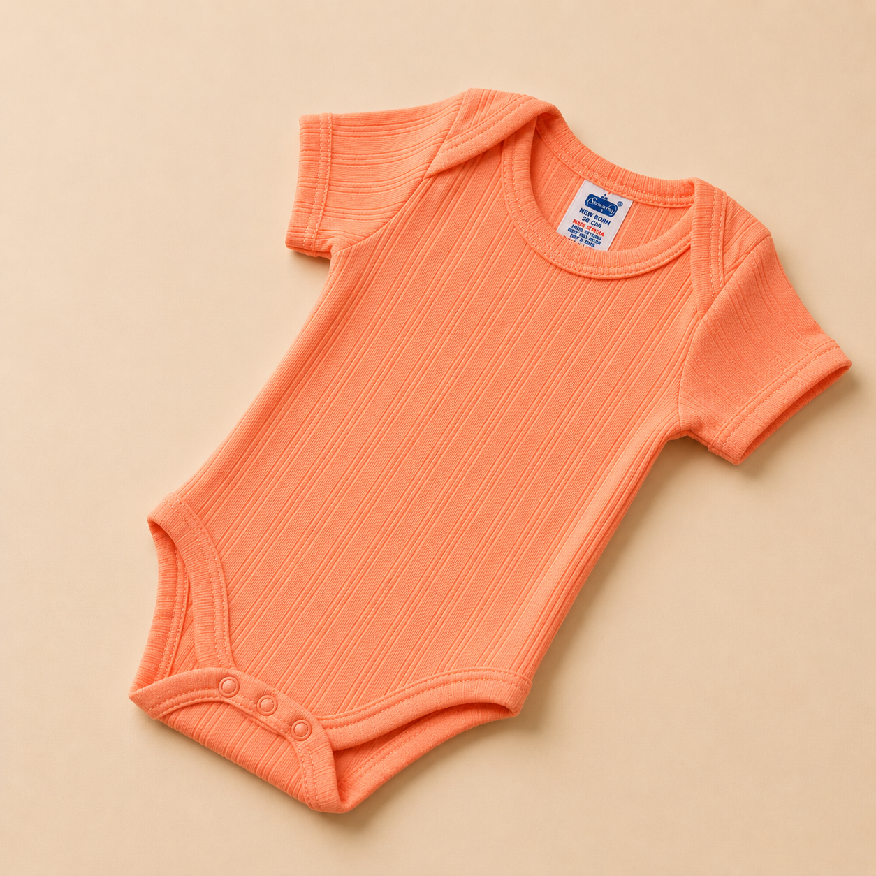 Ribbed Cotton Baby Bodysuit (0-12 Months) | Soft & Breathable Onesie