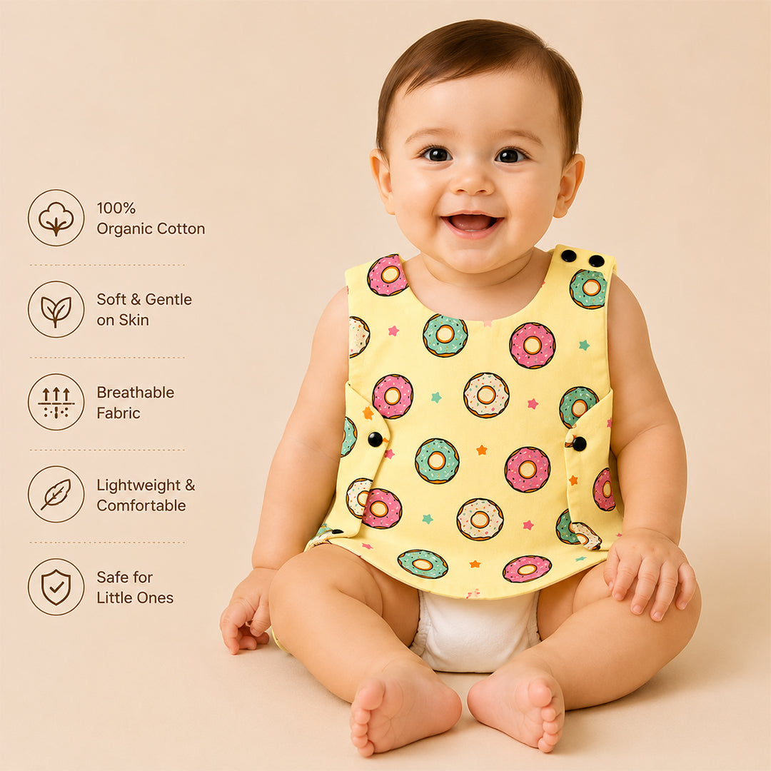 Muslin Organic Cotton Book Print Jabla for Newborn Babies (0-3 Months)  Soft & Breathable