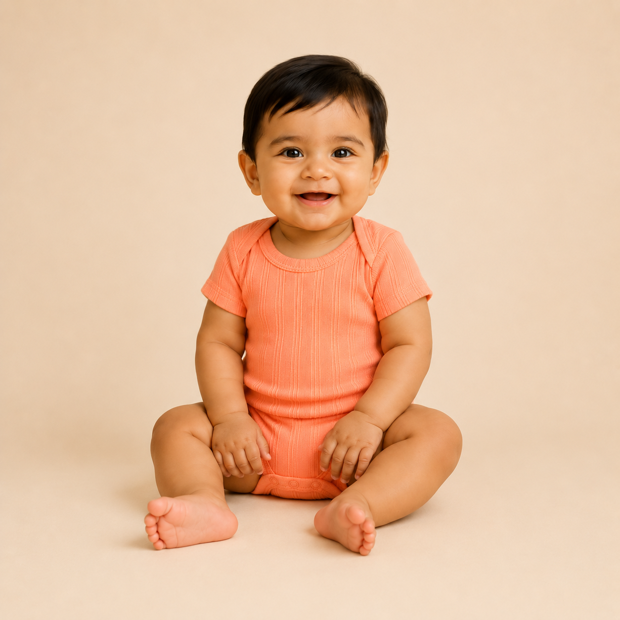Ribbed Cotton Baby Bodysuit (0-12 Months) | Soft & Breathable Onesie
