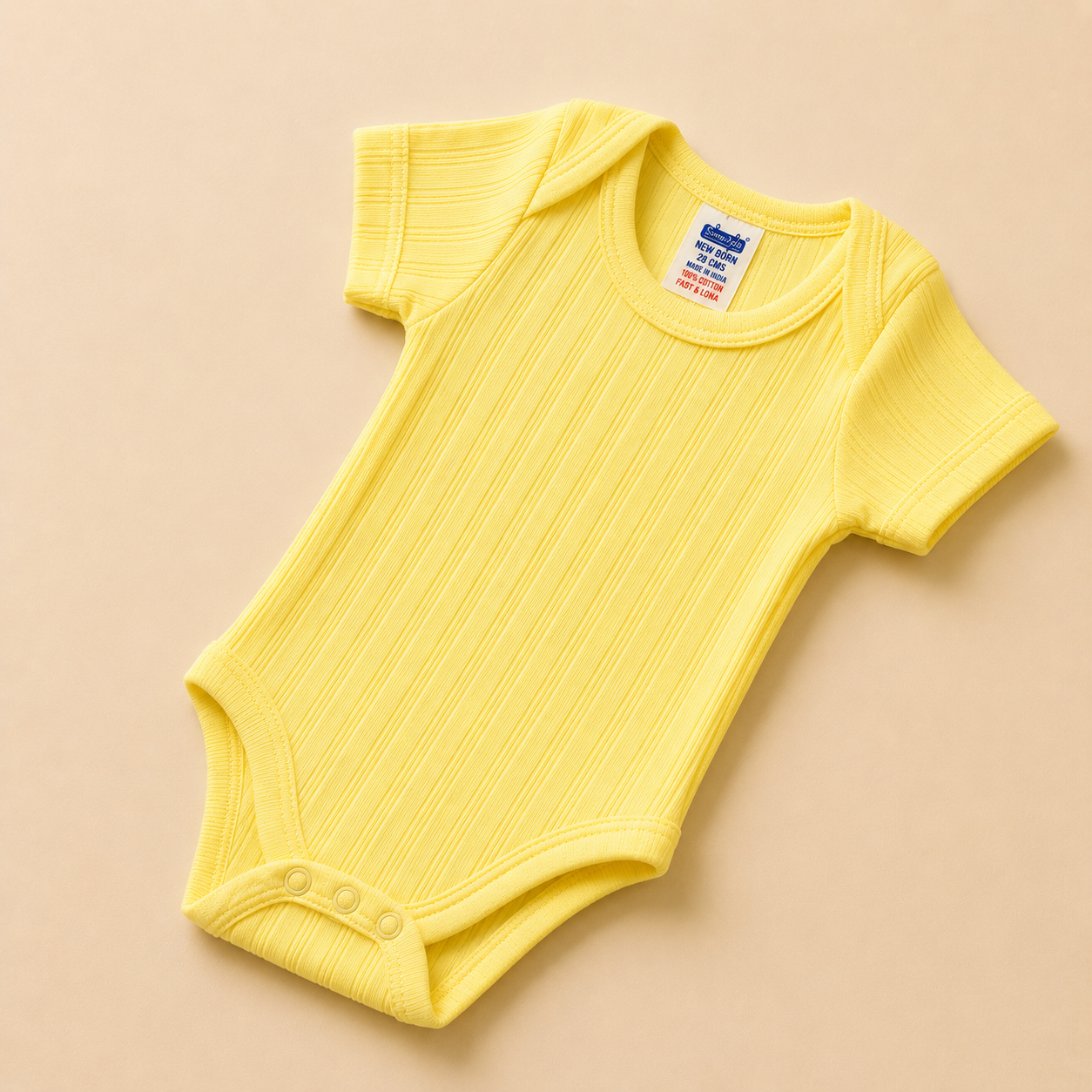 Ribbed Cotton Baby Bodysuit (0-12 Months) | Soft & Breathable Onesie