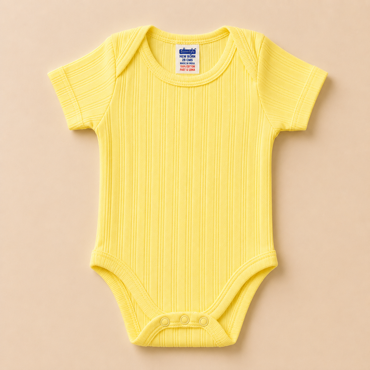 Ribbed Cotton Baby Bodysuit (0-12 Months) | Soft & Breathable Onesie