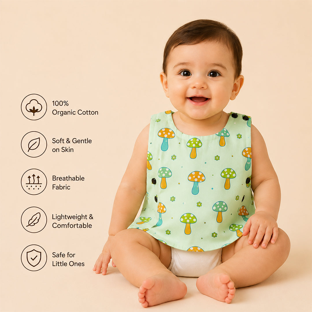 Muslin Organic Cotton Book Print Jabla for Newborn Babies (0-3 Months)  Soft & Breathable