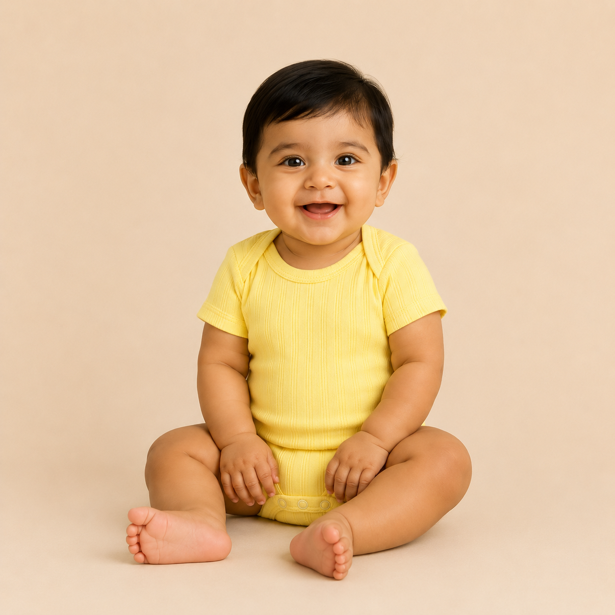 Ribbed Cotton Baby Bodysuit (0-12 Months) | Soft & Breathable Onesie