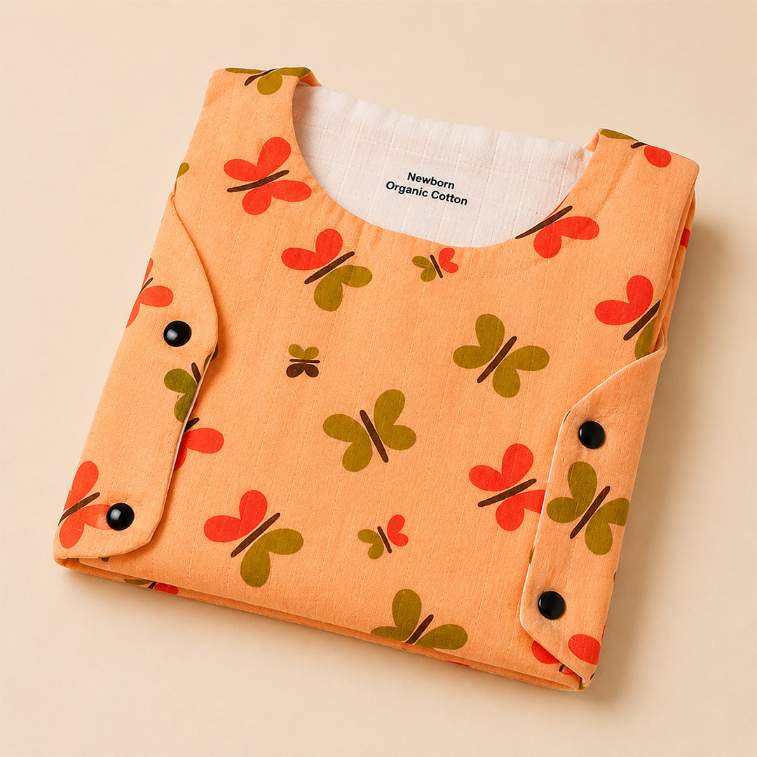 Muslin Organic Cotton Book Print Jabla for Newborn Babies (0-3 Months)  Soft & Breathable