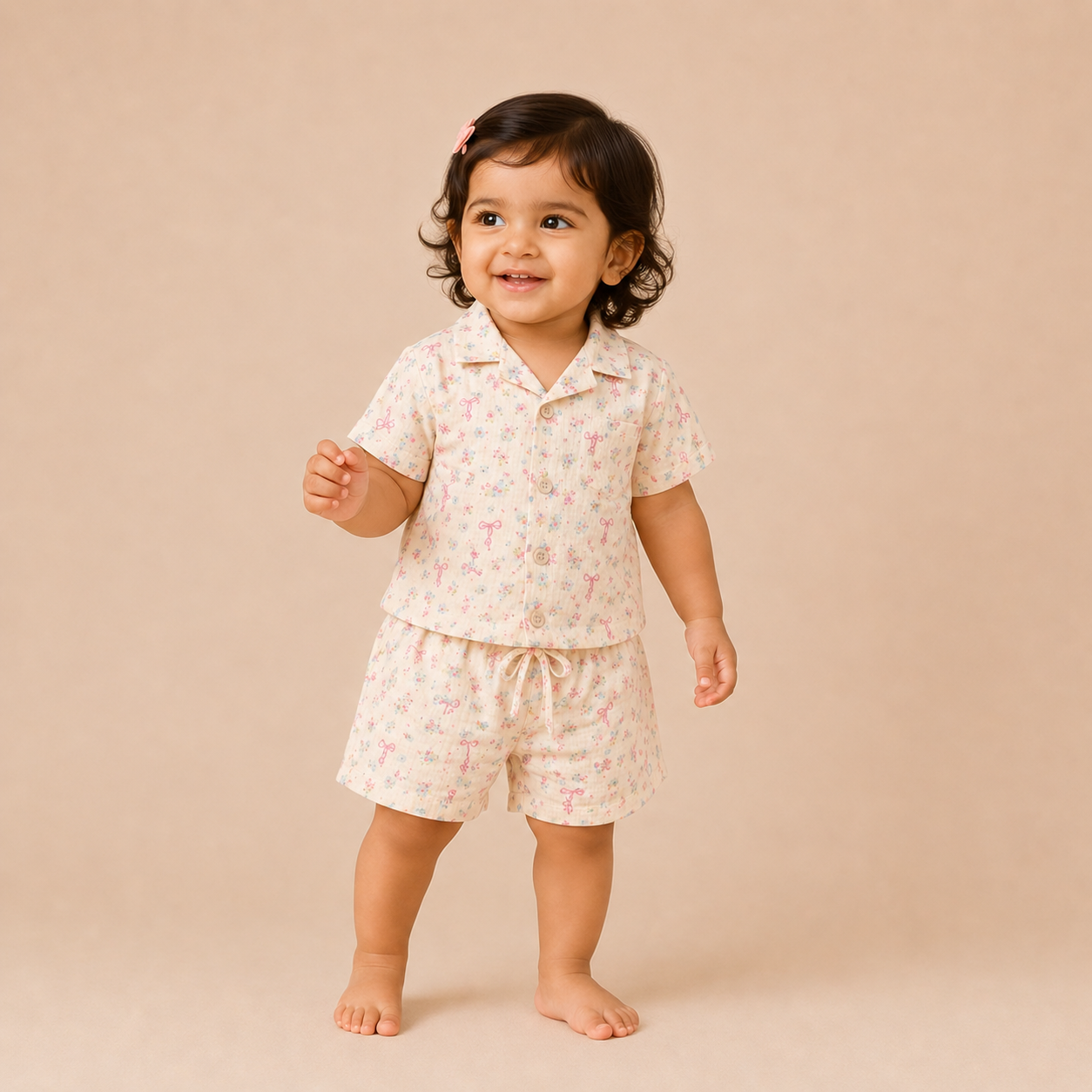Floral Print Cotton Co-Ord Set for Babies (18-24 Months) | Soft, Comfortable & Breathable