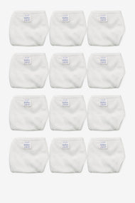 12 Pcs White Cotton Nappy Combo