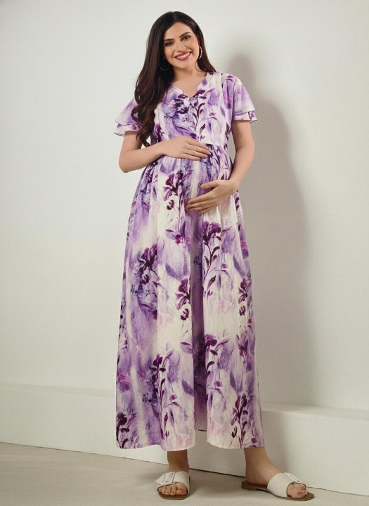 Lavender Dream Floral Maternity Dress