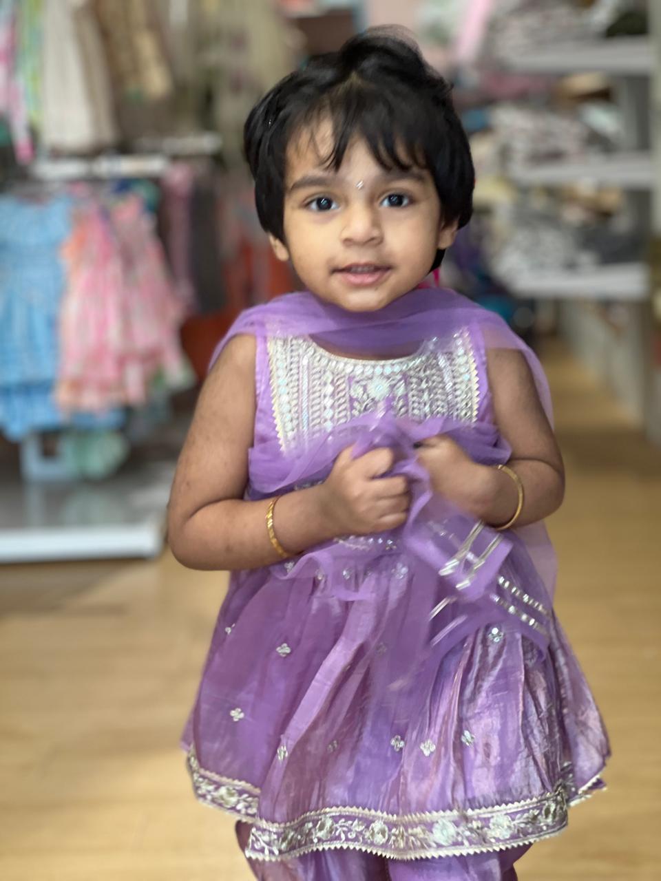 Lavender Festive Frock Set