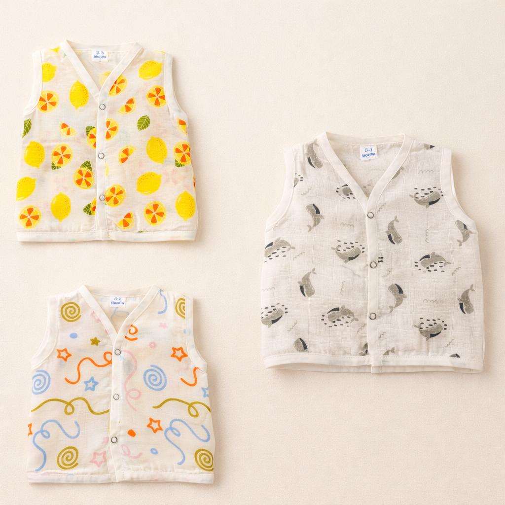Muslin Jabla Button Type for Babies - Combo Packs - BEST SELLER - Mamadada