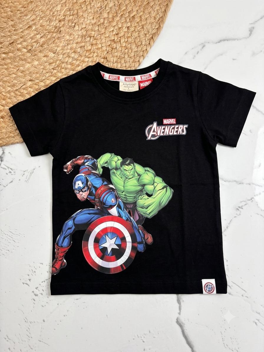Marvel Avengers Boys White Half Sleeve Printed T-Shirt