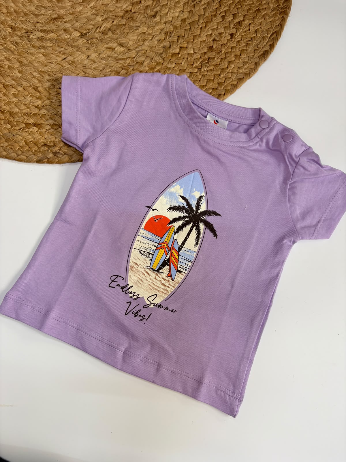 "Take Me to the Beach" Printed Cotton T-Shirt