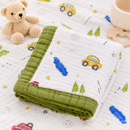 Muslin Baby Blanket with Cute Bear Print
