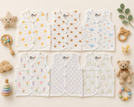 Soft Nest Muslin Jabla Set – Pack of 6 (Random Prints)