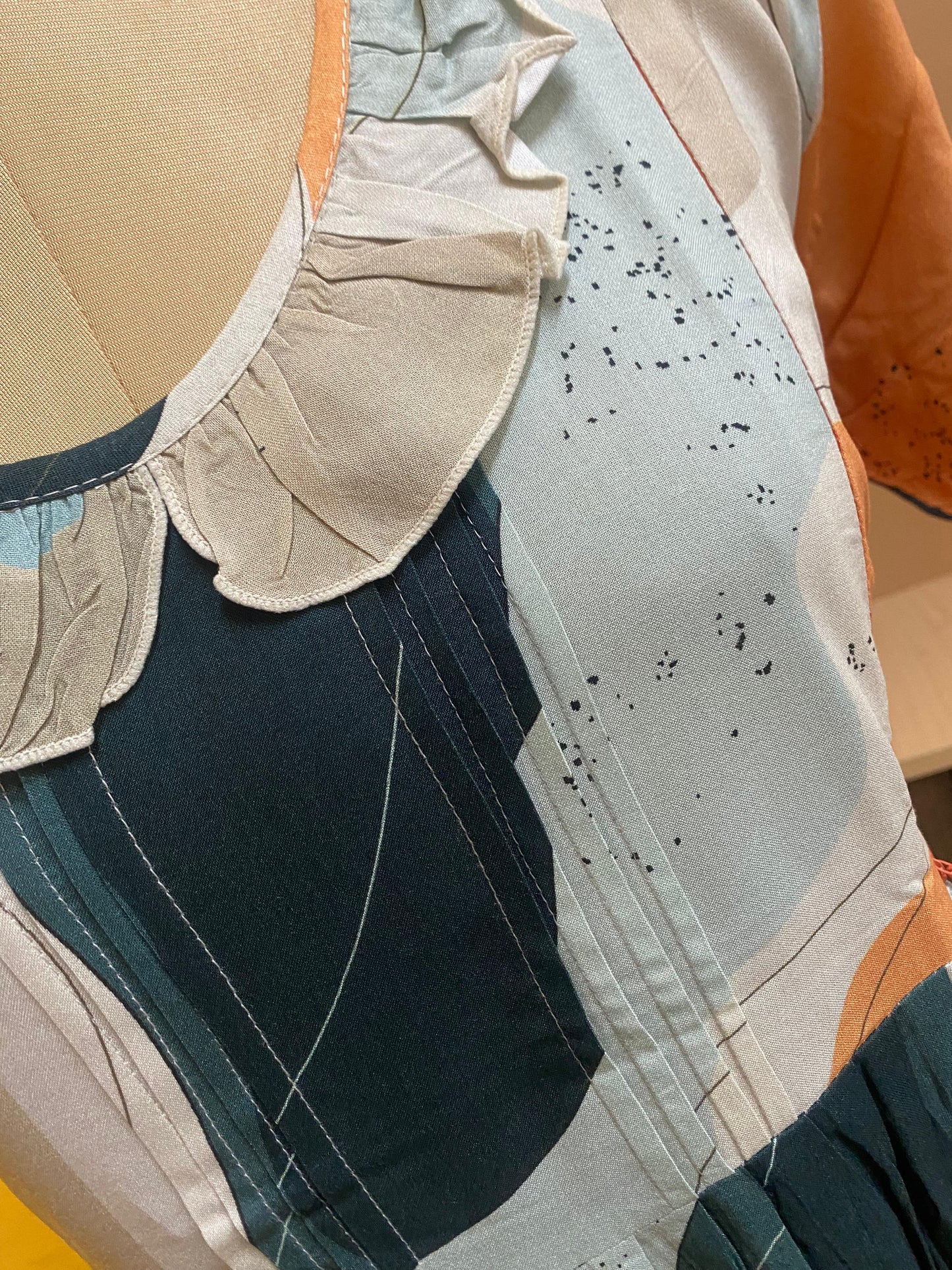 Multicolor Abstract Printed Maternity Maxi Dress