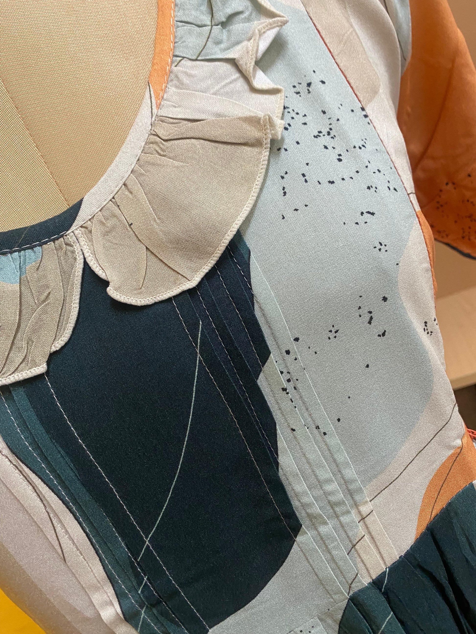 Multicolor Abstract Printed Maternity Maxi Dress