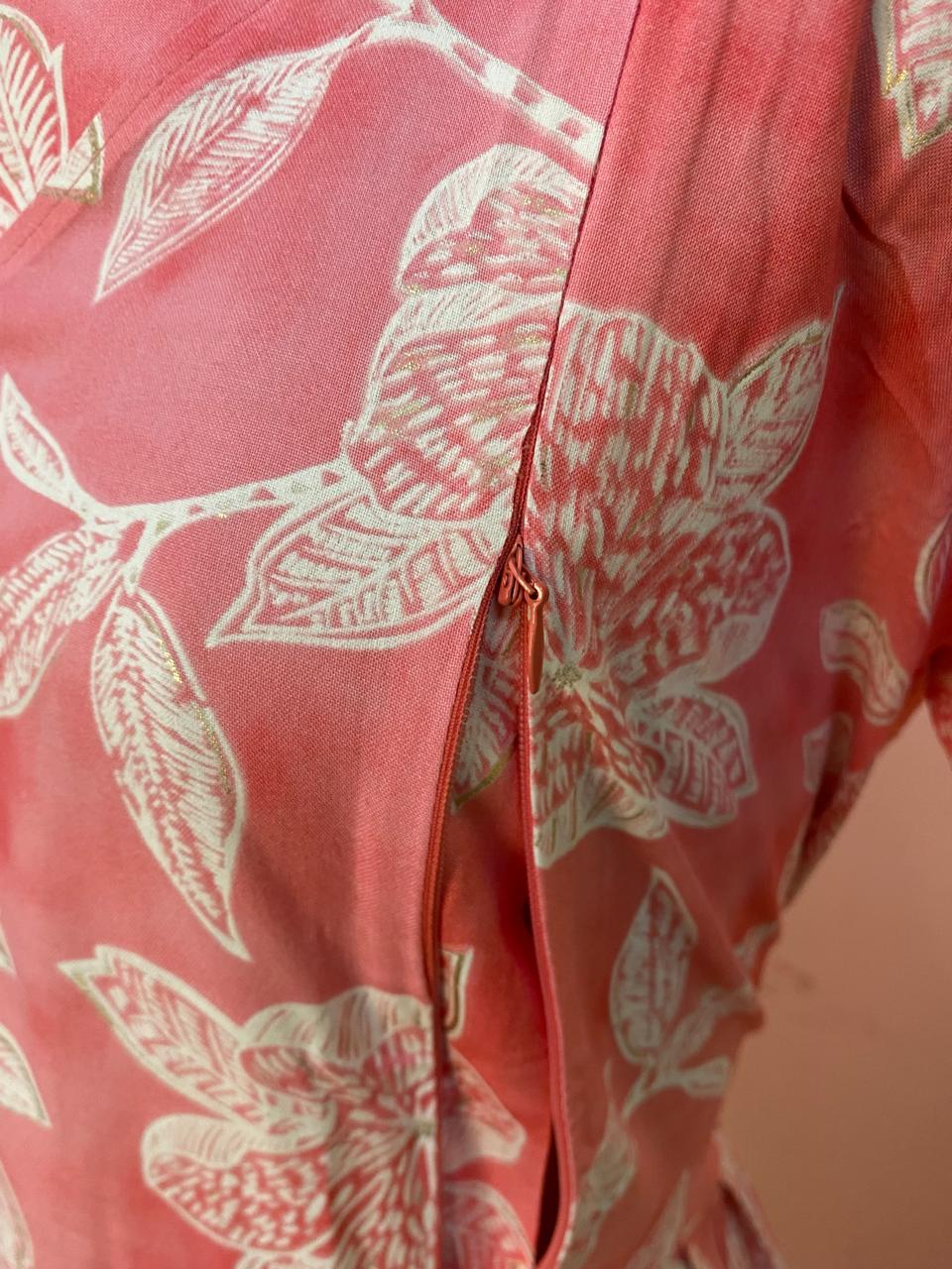 Rose Pink Floral Printed Maternity Maxi Dress