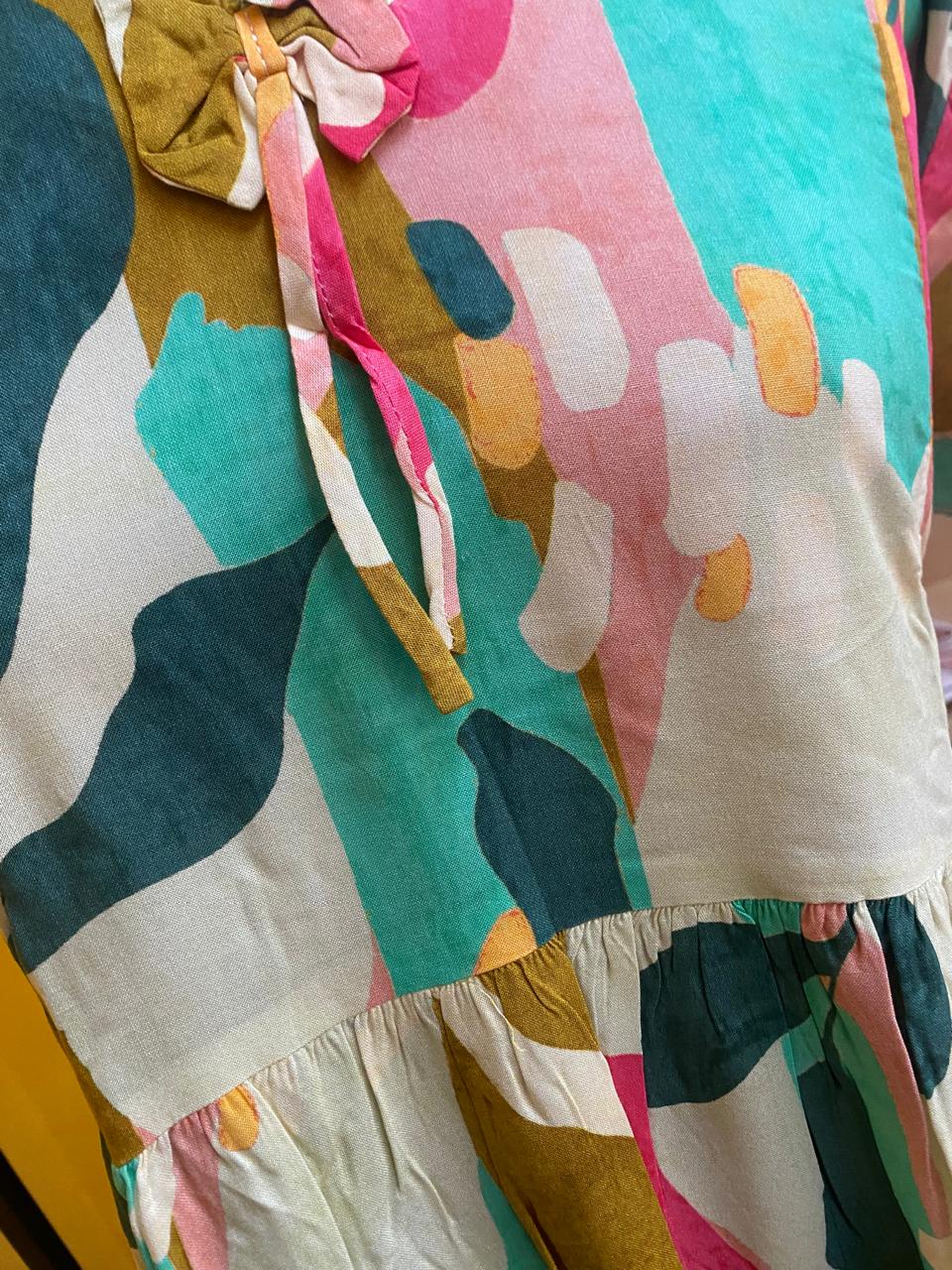 Mustard Multicolor Printed Maternity Maxi Dress