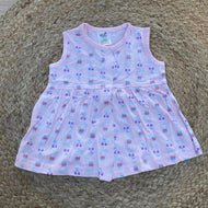 Lavender Bunny Print Baby Frock