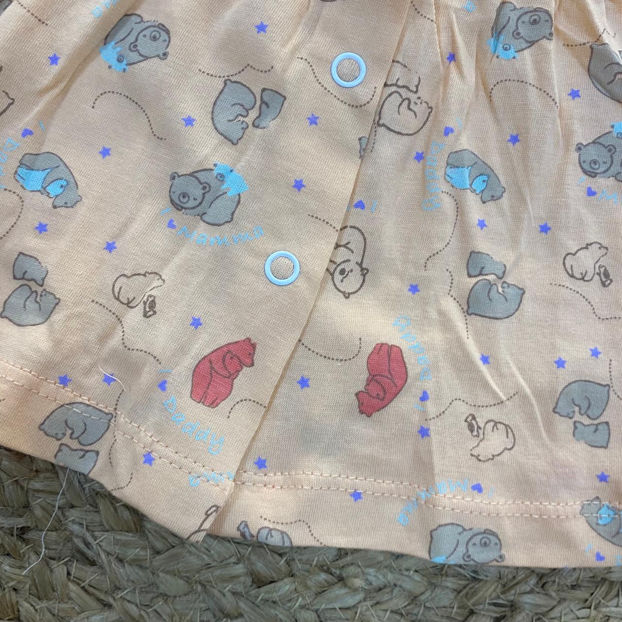 Peach Bunny Print Baby Frock