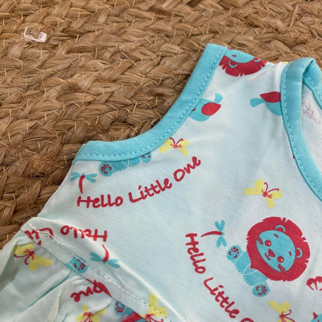 Aqua Lion Print Baby Frock