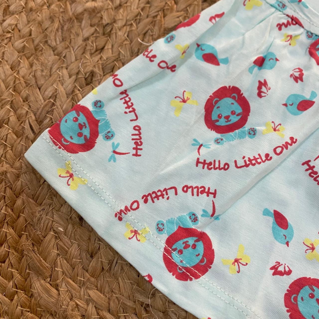 Aqua Lion Print Baby Frock