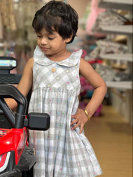 Grey Check Casual Dress