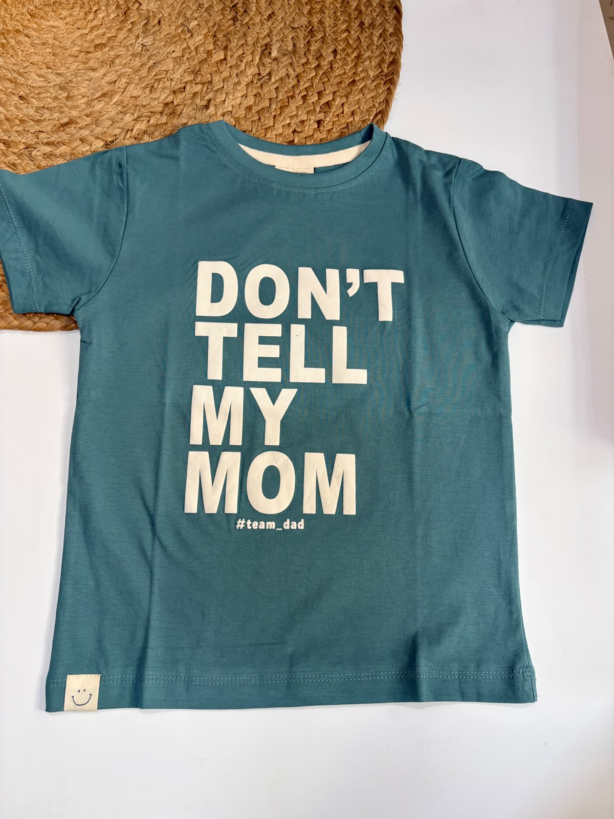 "Don't Tell My Mom" Printed Cotton T-Shirt