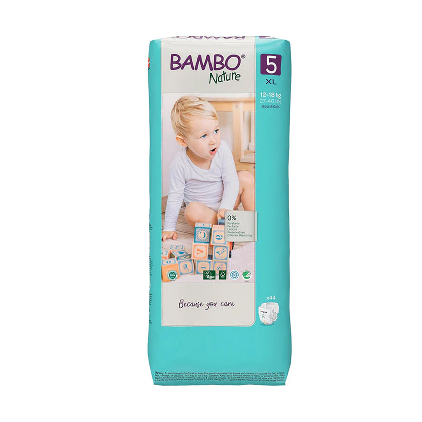 Bambo Nature Premium Baby Tape Diapers for Babies. Super Absorbent, Breathable, Extra Soft, Dermatologically Tested, Hypoallergenic Infant Nappies With Wetness Indicator