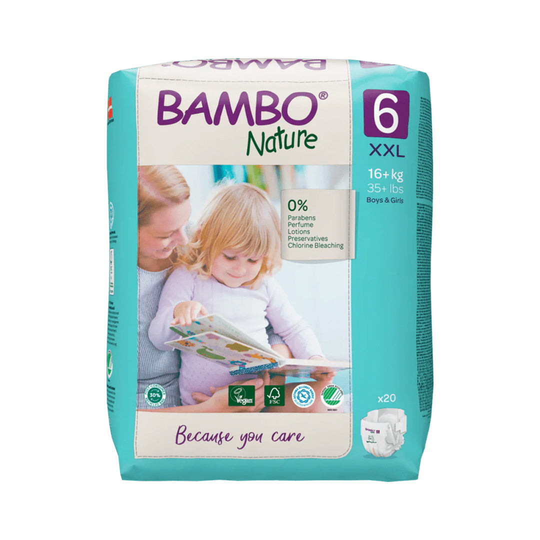 Bambo Nature Premium Baby Tape Diapers for Babies. Super Absorbent, Breathable, Extra Soft, Dermatologically Tested, Hypoallergenic Infant Nappies With Wetness Indicator