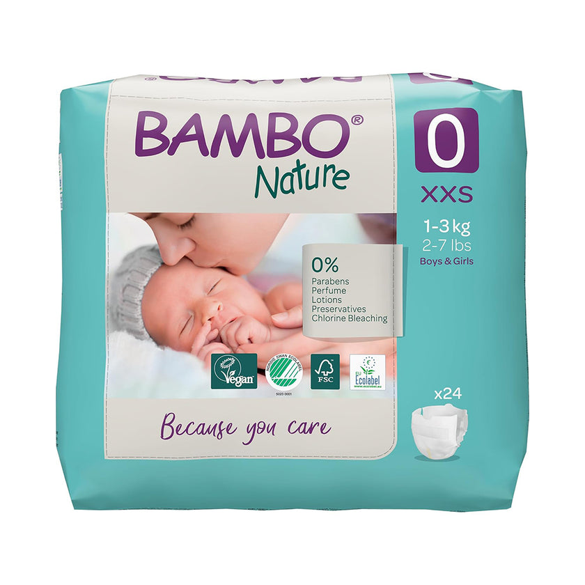 Bambo Nature Premium Baby Tape Diapers for Babies. Super Absorbent, Breathable, Extra Soft, Dermatologically Tested, Hypoallergenic Infant Nappies With Wetness Indicator