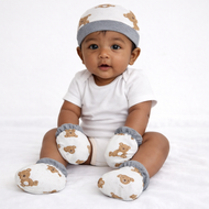 CuddleBear Newborn Cap, Mittens & Booties Set