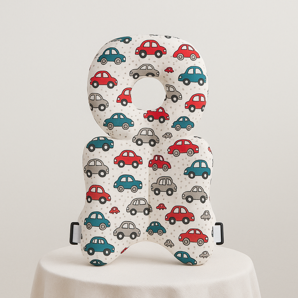 Baby Head Safety Pillow with Adjustable Straps – Multiple Prints