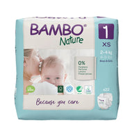 Bambo Nature Premium Baby Tape Diapers for New Born Baby, XS Size (2-4 Kgs)